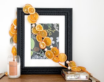 Orange Garland with Wooden Beads | Dried Orange Garland | Dehydrated Oranges | Christmas garland | Clementine Baby Shower Decor