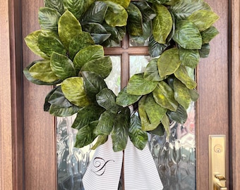 Embroidered Sunbrella Wreath Scarf: Monogrammed Outdoor Decor