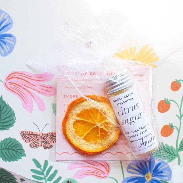 Mini Citrus Gift Set / Citrus Cocktail Rim / Citrus Sugar or Salt / Orange Cocktail Kit / Little Cutie Shower Favor
