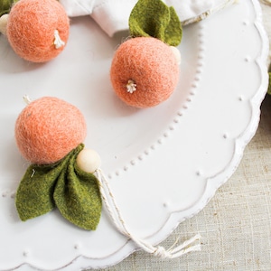 Peach Ornaments (Set of 3): Pink Fruit Decor, Baby Shower Favors