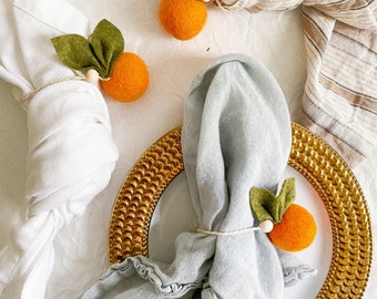 Wool Felt Orange Ornaments: Clementine Baby Shower Favors (Set of 3)