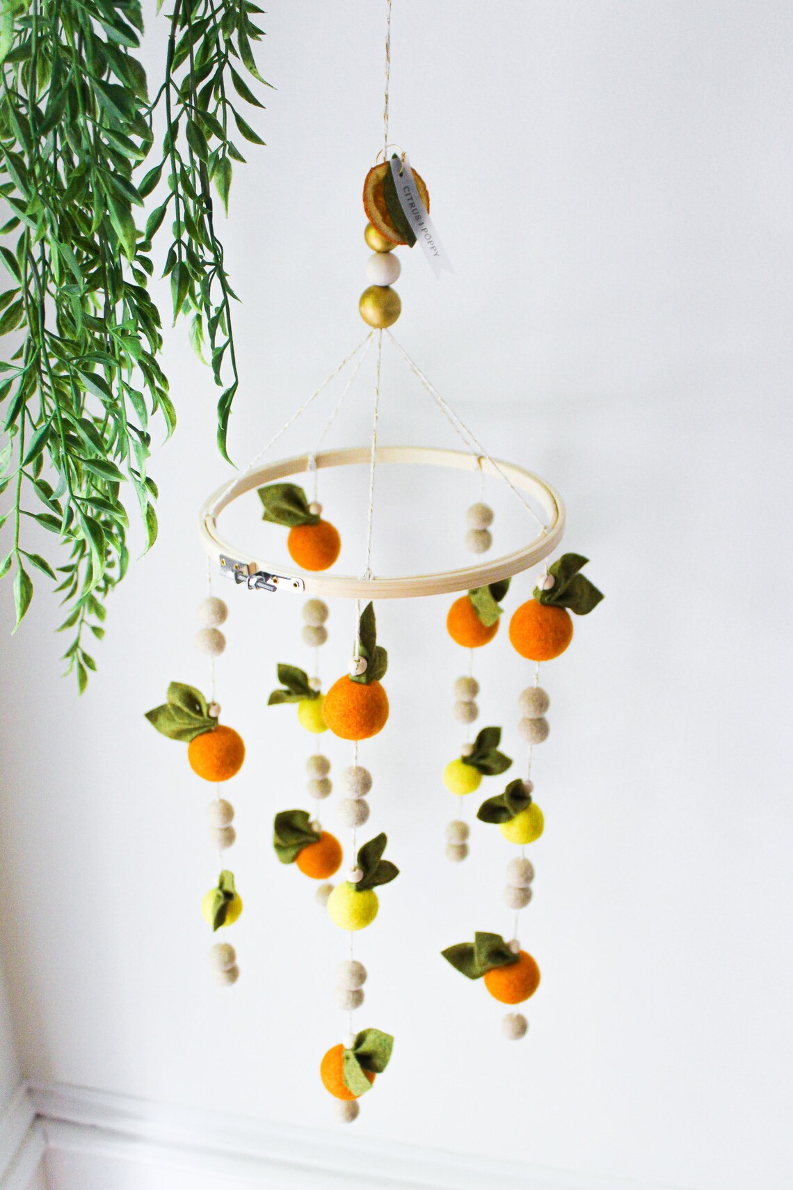 Clementine Nursery Mobile Wool Felt Baby Mobile Clementine Etsy