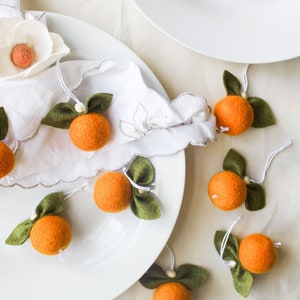 3 Oranges Ornaments|Clementine Wool Felt Ornaments| Citrus Ornaments | Cutie Baby Shower |Chinese |Lunar New Year| Little Cutie Shower Favor