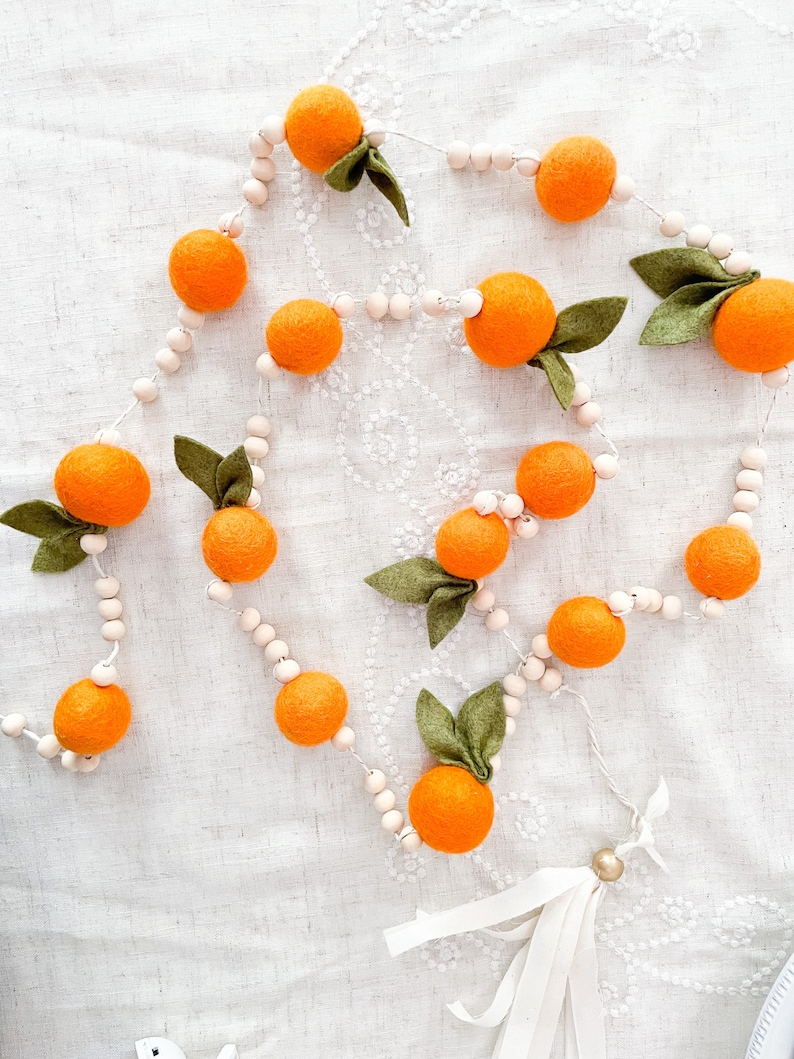 Oranges Wool Felt Garland Little Cutie Clementine Garland Etsy