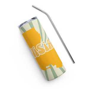 Louisiana Retro Stainless steel tumbler Yellow, Green