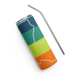 Louisiana, Blue and Orange, Stainless steel tumbler
