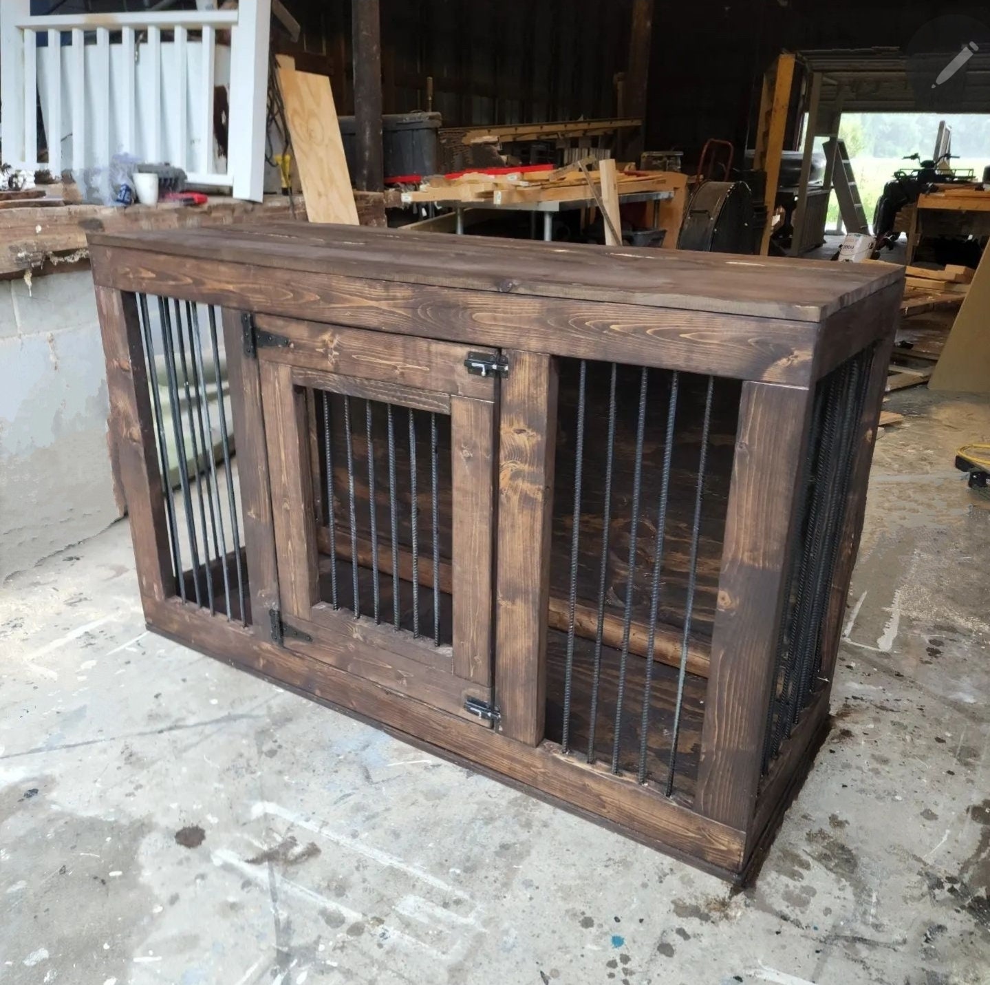 Rustic/farmhouse/100 Hardwood/dog Crate/tv Stand/entertainment Stand