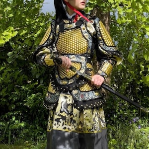 women men Lamellar armor warrior Leather Mongol Pauldron larp Medieval Knights