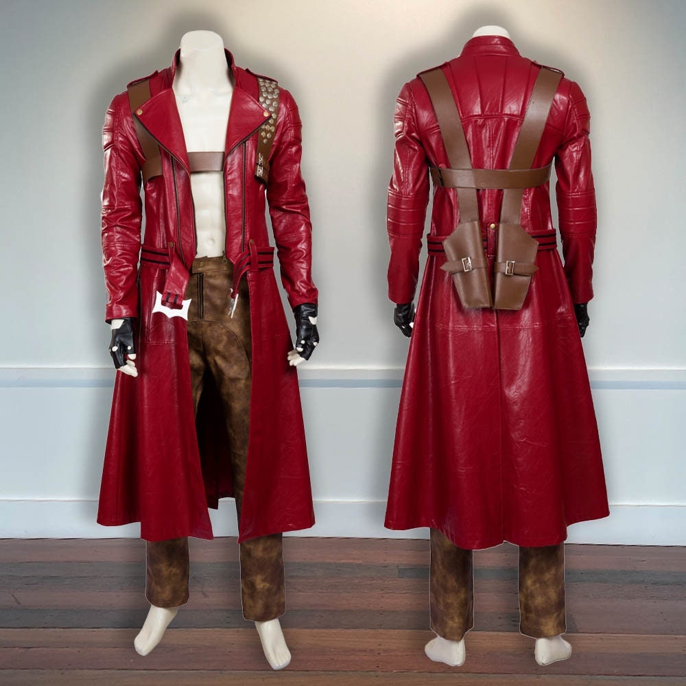 Devil May Cry 3 Dante Cosplay Costume Leather Halloween Outfit Suit