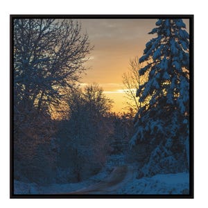 Nevado en una carretera secundaria - Descarga digital - Plantilla de postal - Arte de pared - Fotografía de paisajes - Arte en lienzo