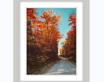 Vermont Autumn Foliage Print- Vermont Photography- Digital Download-Fall Foliage Wall Art- Farmhouse Print- Vermont Postcard