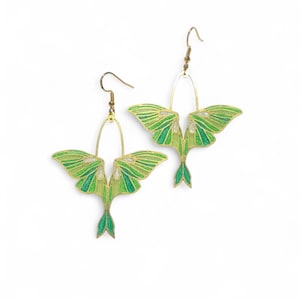 Shades of green butterfly earrings