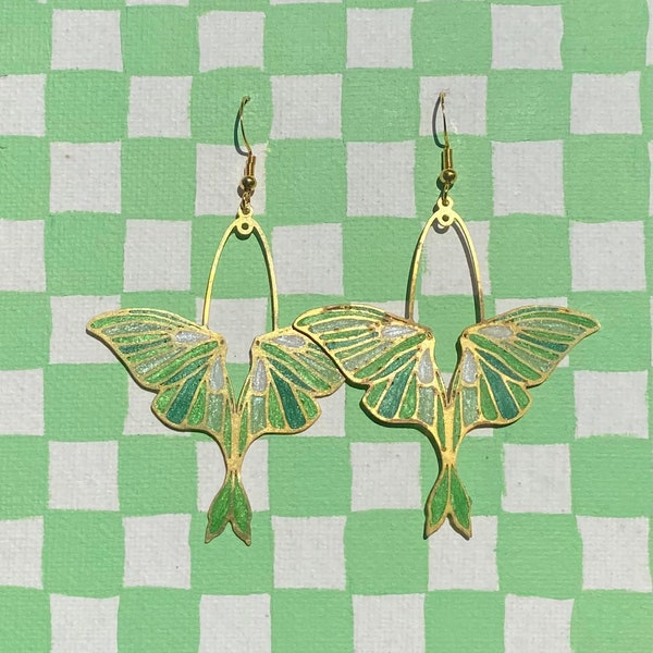 Shades of green butterfly earrings