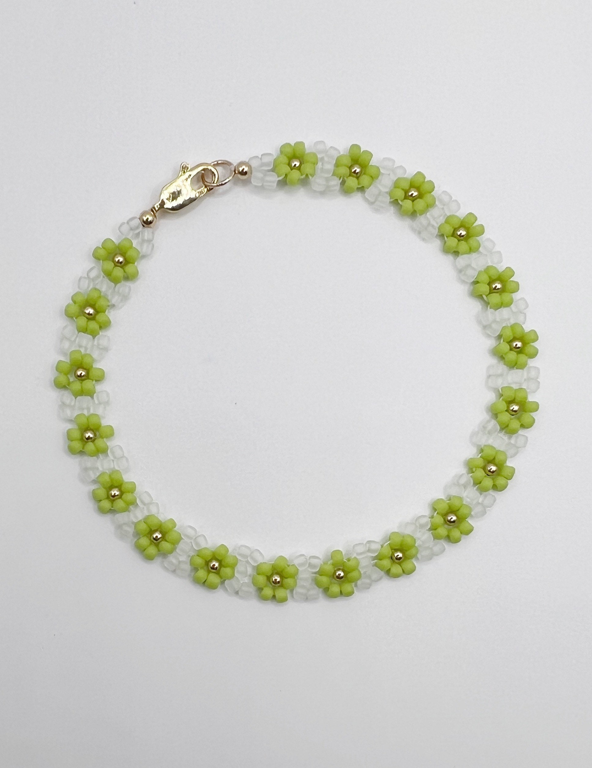 Beaded Bracelet Custom Colourful Daisies Seed Bead Dainty - Etsy