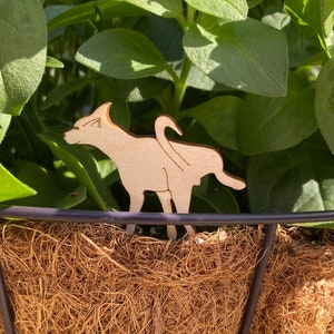 Peeing Dog Silly Decorative Plant Pick Stake Design File for Laser Cutting, Ready for Glowforge