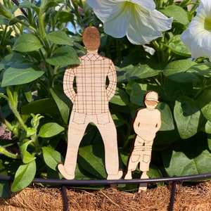 Peeing Guy & Boy Pack Silly Decorative Plant Pick Stake Design File for Laser Cutting, Ready for Glowforge