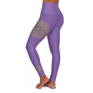 High Waisted Ladie&#39;s Mandala Design Stretch Yoga Dance Leggings