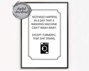 Witty Laundry Poster Turmeric A3