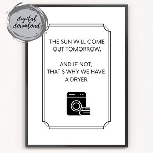 Witty Laundry Poster Sun A3