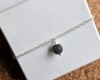 Sterling Silver Lava Essential Oil Diffuser Necklace || Lava Rock || Lava Bead ||Aromatherapy Jewelry || Mother's Day || Mothers Day