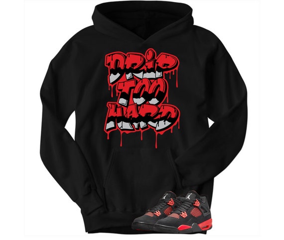 Jordan Red Thunder Sudadera con Drip Retro Jordan 4 Etsy España