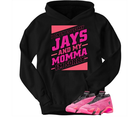 Jordan Retro 14 Low Bold Pink Hoodie Im Sorry Shocking Pink 14 | Etsy España