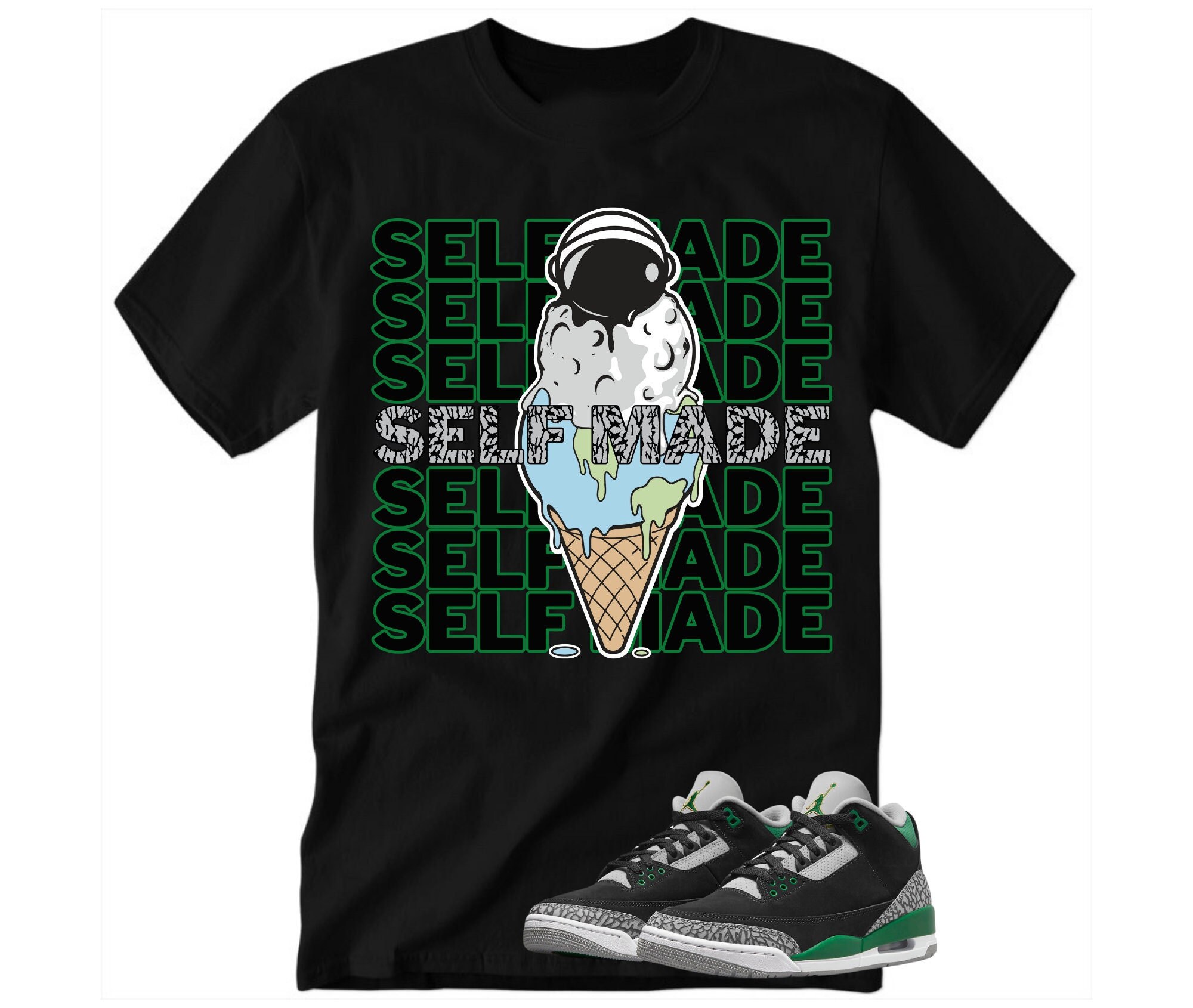 Jordan Pine Green 3 Shirt Self Made Ice 