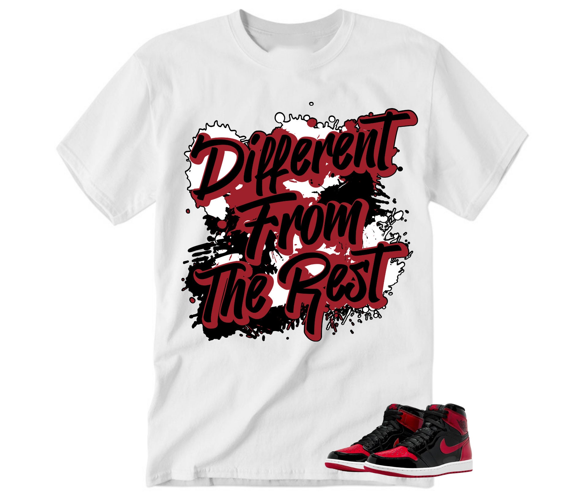 Jordan 1 Patent Bred Shirt Different 