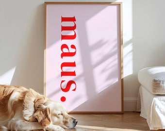 Poster - Mouse Print - Digital Download - Dopamine Decor - Encouraging Quotes - Self-Love - Pink Red - Interior Design - Poster Decoration - Pet Names