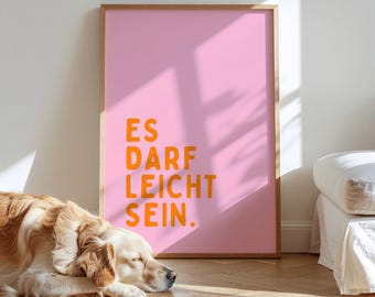 Poster - It can be easy - Digital Download - Dopamine Decor - Encouraging Quotes - Self-Love - Orange Pink - Interior Design - Poster Decoration