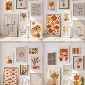 60x Bundle Poster Autumn Decoration | Digital Download Wall Art A0 | Autumnal Motifs Mushroom, Pumpkin | Autumn Decoration Prints | Decoration Ideas