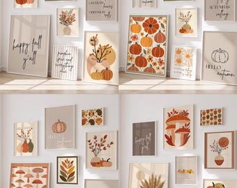 60x Bundle Poster Autumn Decoration | Digital Download Wall Art A0 | Autumnal Motifs Mushroom, Pumpkin | Autumn Decoration Prints | Decoration Ideas