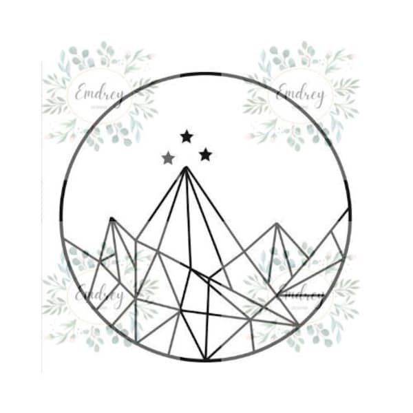 SVG PNGJPG - ACOTAR - Night Court - Mountain with stars logo