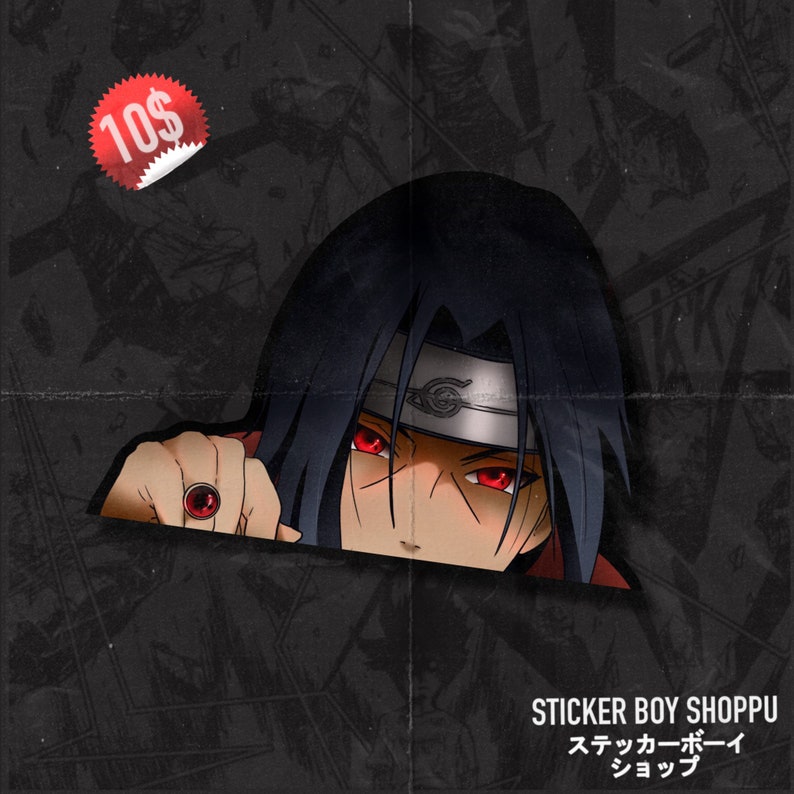 Red cloud anime villain peeker waterproof indoor/outdoor sticker decal 