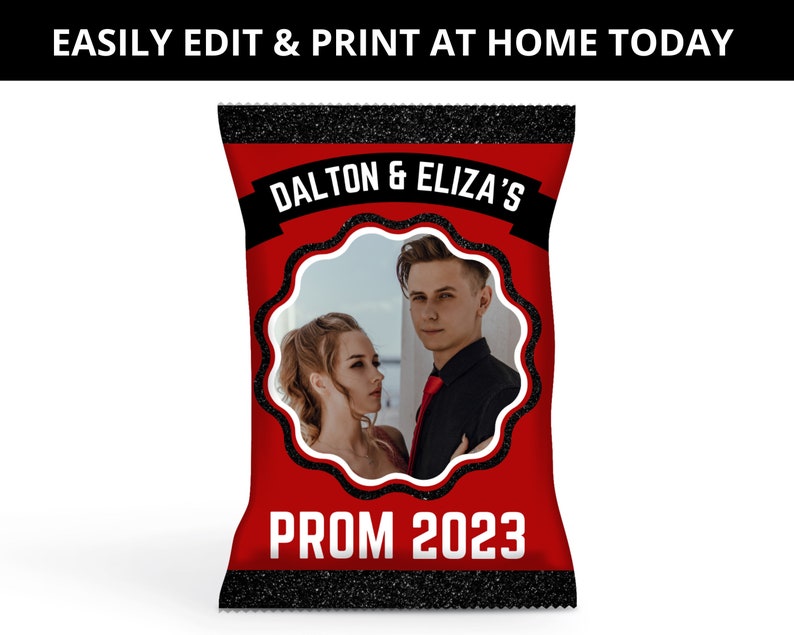Red & Black Prom Template Bundle Prom 2023 Chips Water Etsy
