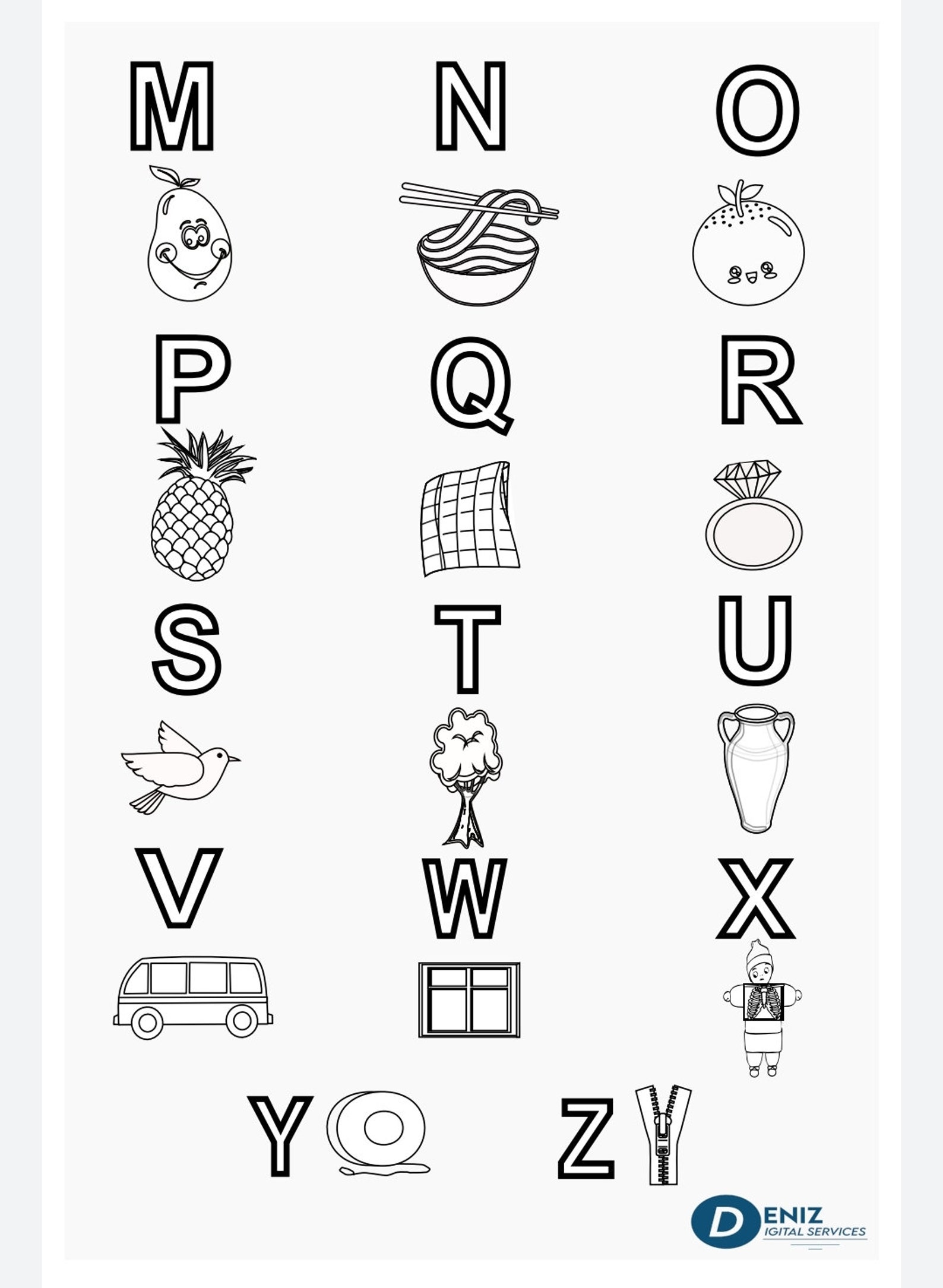 ABC Book Baby Shower Activity / Personalized Alphabet Coloring Book ...
