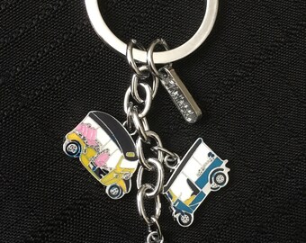 Designed in Chicago/'s Wicker Park Chicago Style Hot Dog Enamel Keychain with Silver Keyring No Ketchup Chicago Culinary Gifts