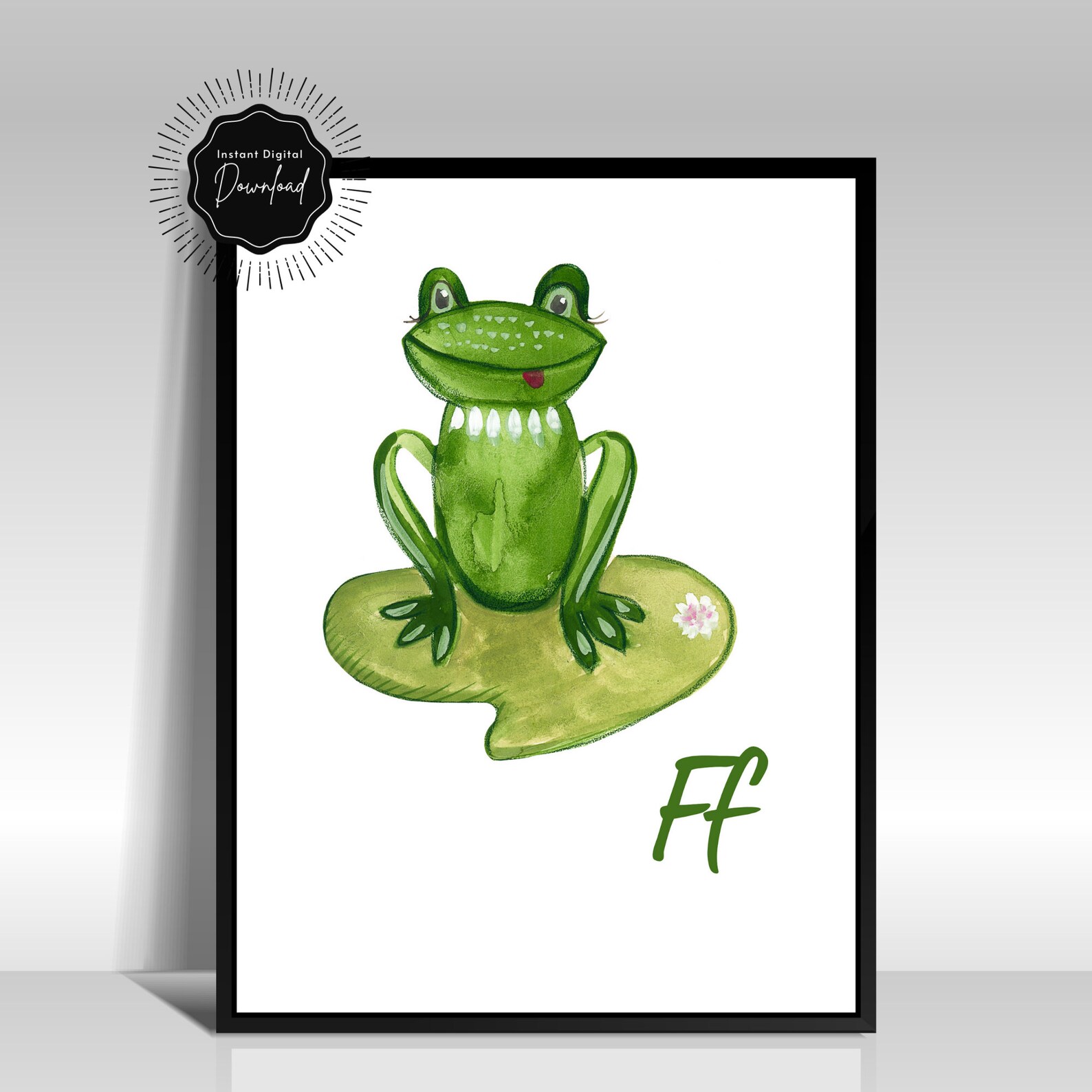 F Is For Frog Alphabet Wall Art Print | Etsy