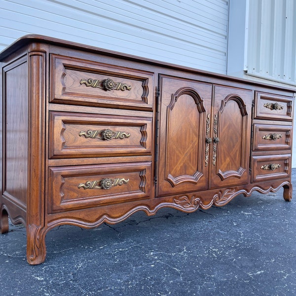 Drexel 9 Drawers Vintage Heritage 'Cabernet' Collection French Country Style Dresser - Custom Color Lacquer Paint Include It