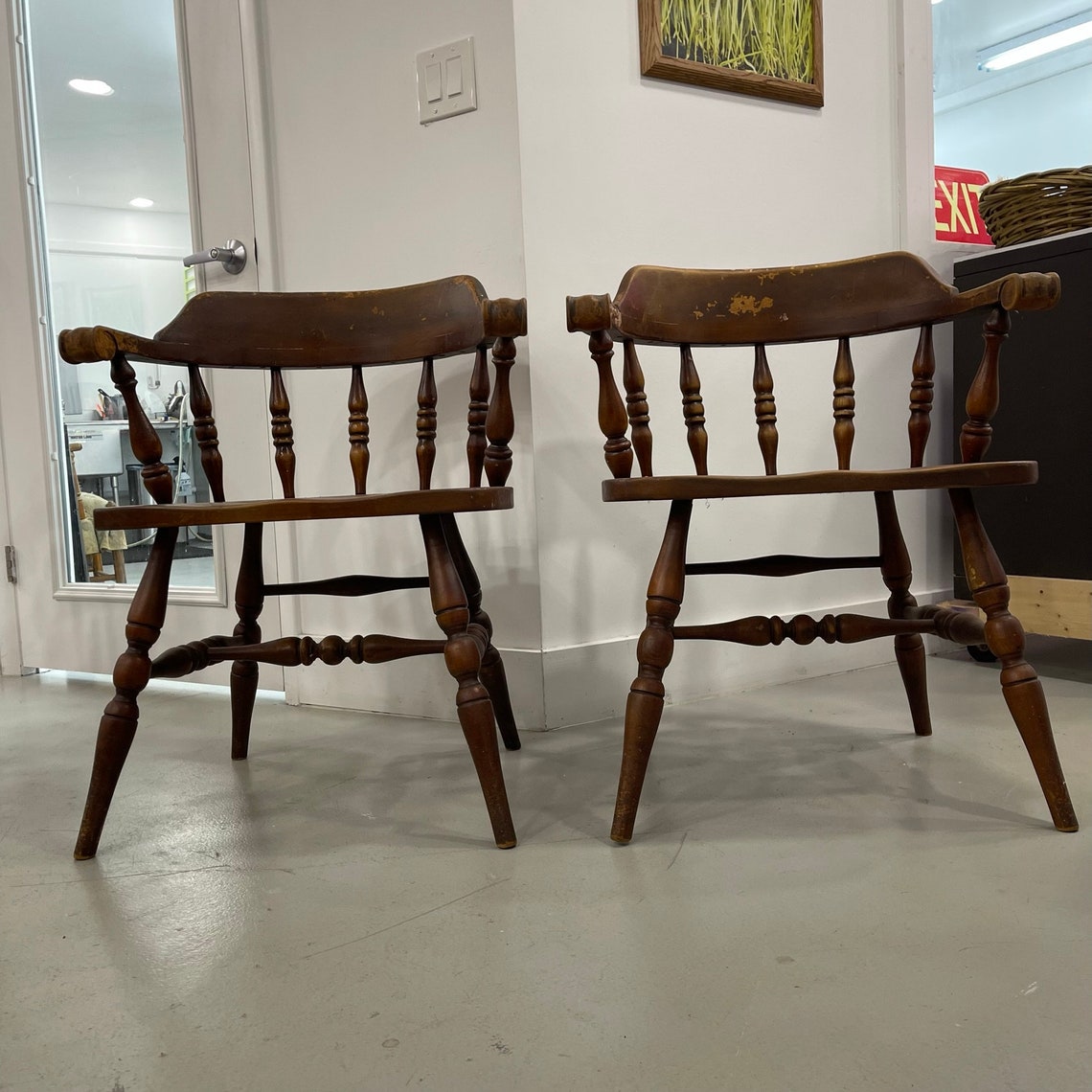 Set of 4 Thomasville Stamped Country Farmhouse Vintage Dining Chair