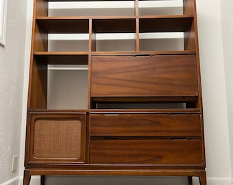 JV Van Sciver MCM Room Divider Office Secretary Desk Shelve Shelving Book Shelf Wall Unit Furniture Custom Color Lacquer Paint Available