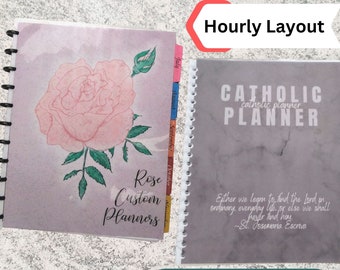 24-25 Custom TLM Catholic Planner Hourly Layout, Liturgical Calendar, Catholic Homeschool, Gift for Women, Gift for Catholic Men, Taditional