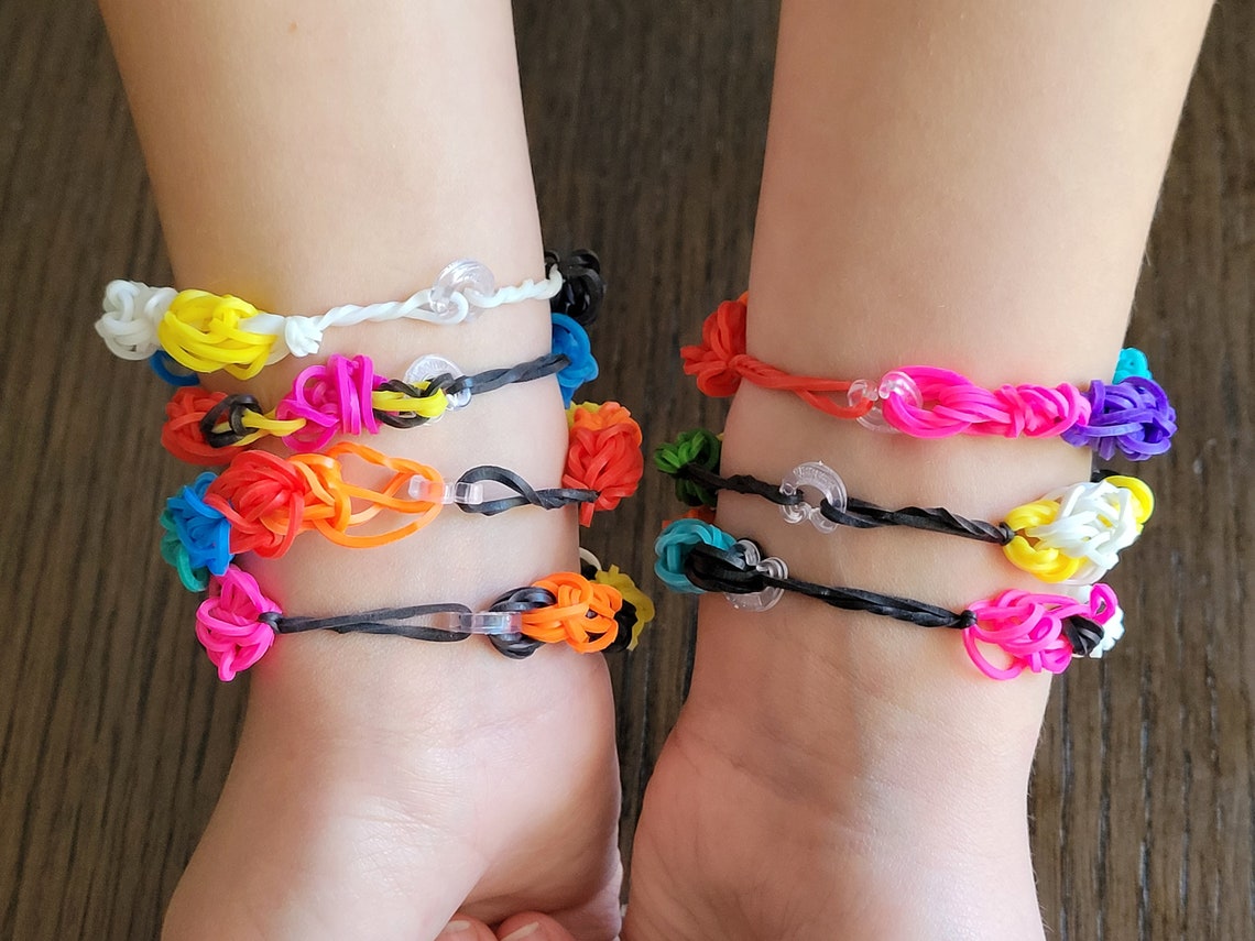 Rubber band bracelets Colorful Customizable Friendship Etsy