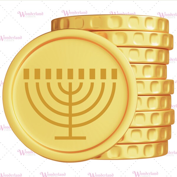 Hanukkah Gelt Coin Cookie Cutter with IMAGE