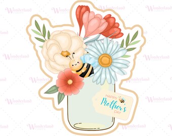 Mother's Day Floral Complete Arrangement Cookie Cutter  with PNG Image - Note this is for complete arrangement NOT individual flowers