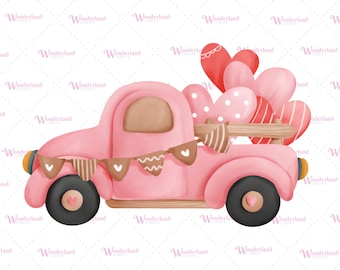Valentine Truck with Balloons Cookie Cutter with IMAGE