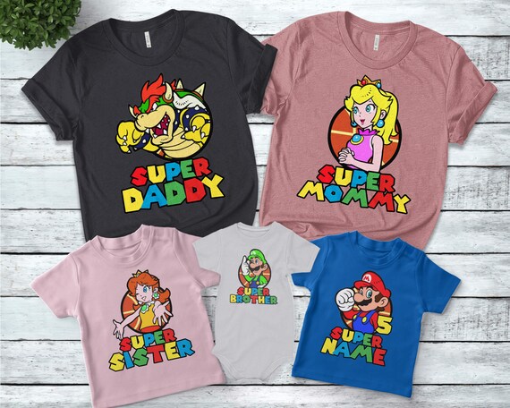 Super Mario Birthday Mario and Luigi Birthday Family Matching | Etsy