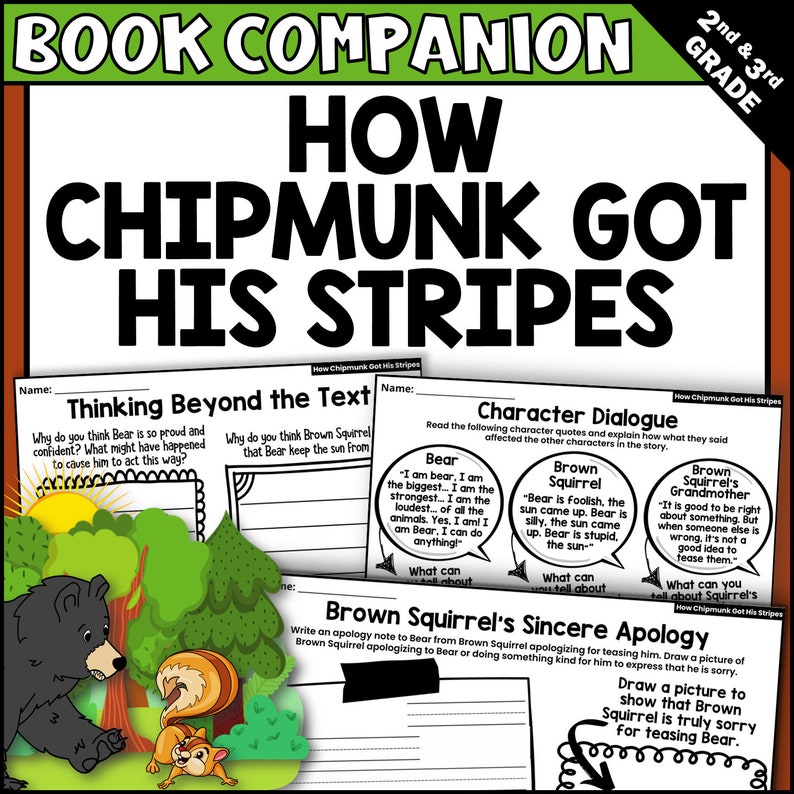 How Chipmunk Got His Stripes Interactive Read-aloud Activities and Book ...