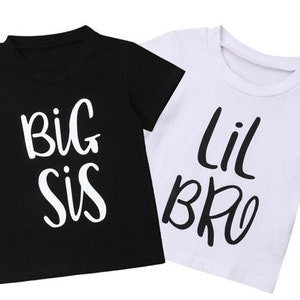Sibling matching shirts , lil brother and big sister shirts, big sister and  little brother shirts, cute sibling shirts
