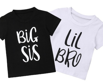 Broer of zus matching shirts, lil broer en grote zus shirts, grote zus en kleine broer shirts, schattige broer of zus shirts
